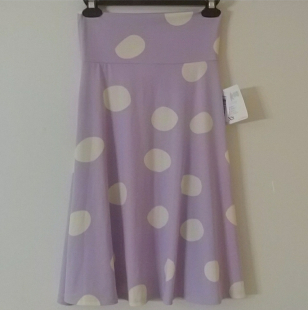 NWT LULAROE Azure Purple Lavender A-Line Skirt XS